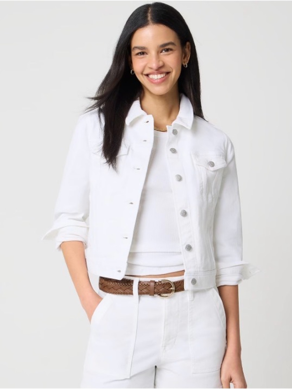 J.Crew NWT Classic jean jacket in white wash size XXS